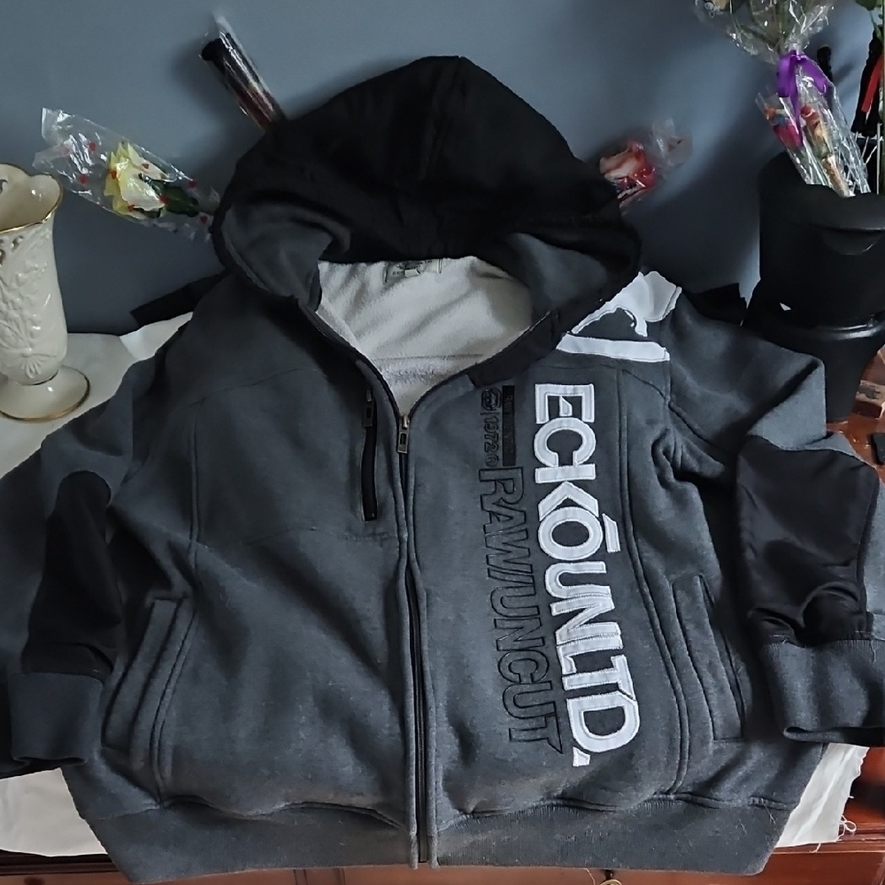 Ecko Unlimited Black and Gray Hoodie